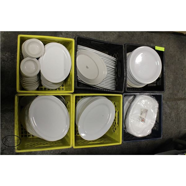 LOT OF 6 CRATES OF ASSORTED DISHWARE