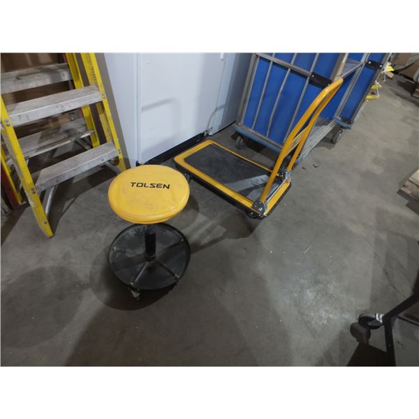 Small Moving Cart & Mechanics Stool