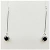 Image 2 : Sterling Silver Natural Sapphire & Cubic Zirconia Earrings