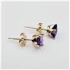 Image 3 : Yellow Gold Natural Amethyst Earrings