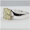 Image 2 : Sterling Silver Natural Lemon Quartz & White Sapphire Ring