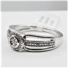 Image 4 : Sterling Silver Diamond Ring