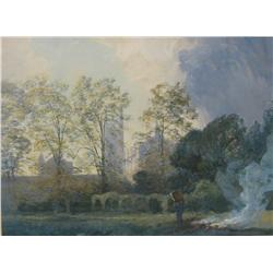 Robert Taylor Pritchett Church and Ruined Cloister Bonfire