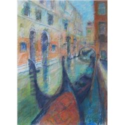 Gwen Spencer Gondolas on a Venice Canal