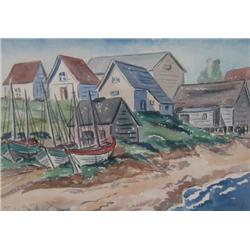 Suzanne Anjou Barges au Repos - Plage de la Gaspésie