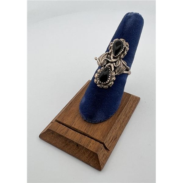 Navajo Sterling Silver Jet Ring