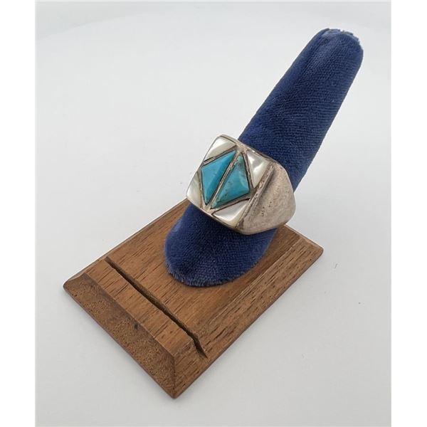 Zuni Sterling Silver Turquoise Ring