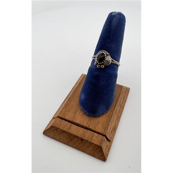Navajo Sterling Silver Jet Ring