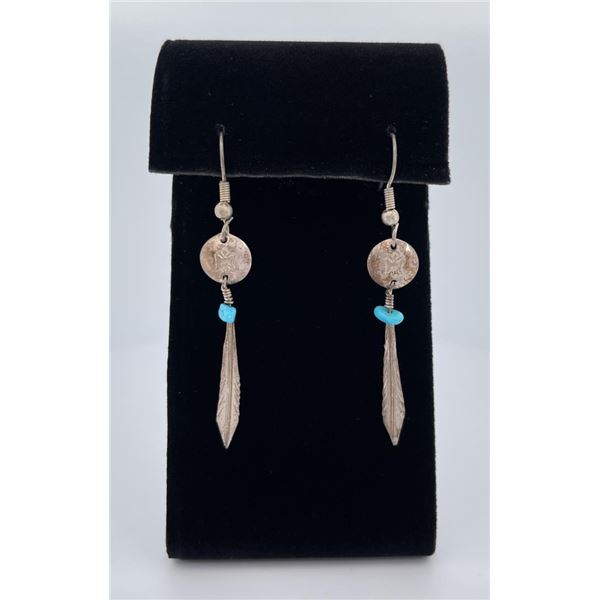 Navajo Earrings Sterling Silver Turquoise