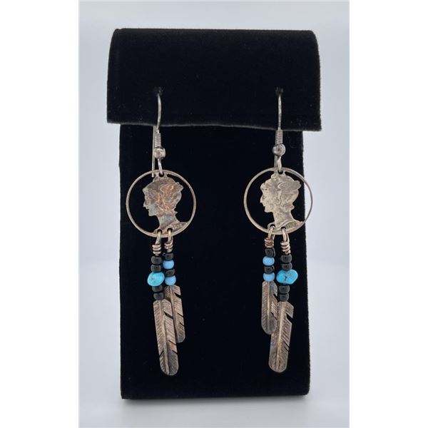Navajo Earrings Mercury Silver Dime
