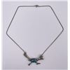 Image 2 : Navajo Sterling Turquoise Roadrunner Necklace