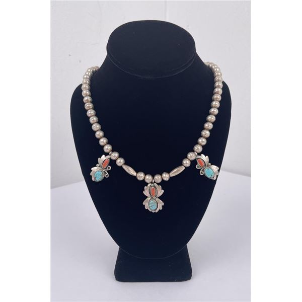 Navajo Sterling Silver Turquoise Necklace