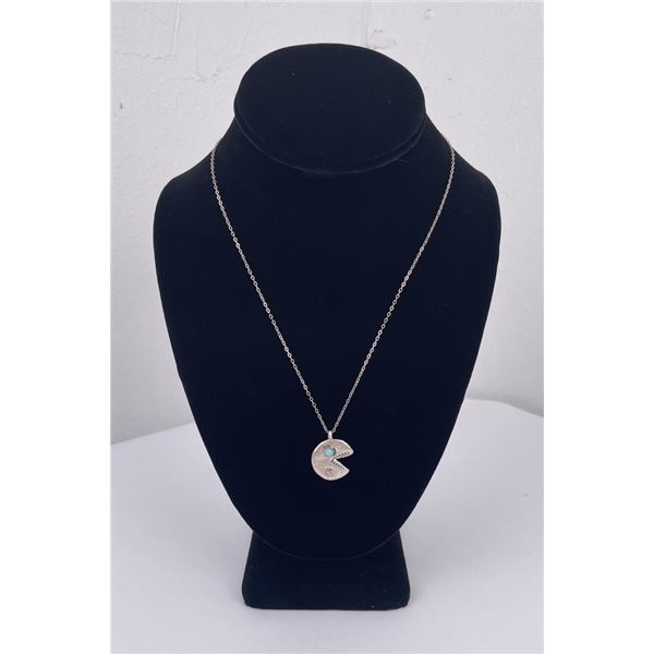 Navajo Sterling Silver PAC MAN Necklace