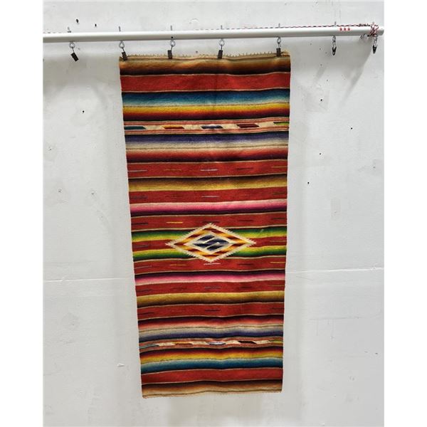 Antique Mexican Wool Serape Saltillo Blanket