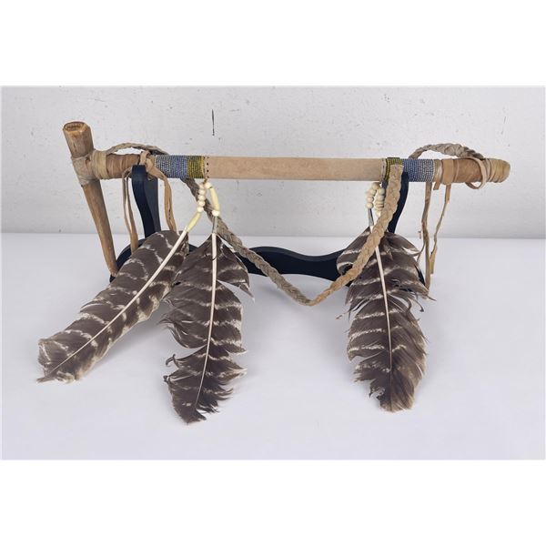 Native American Indian Made Beaded Peace Pipe