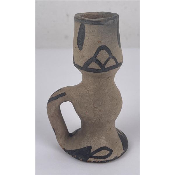 Tesuque Pueblo Indian Pottery Candlestick