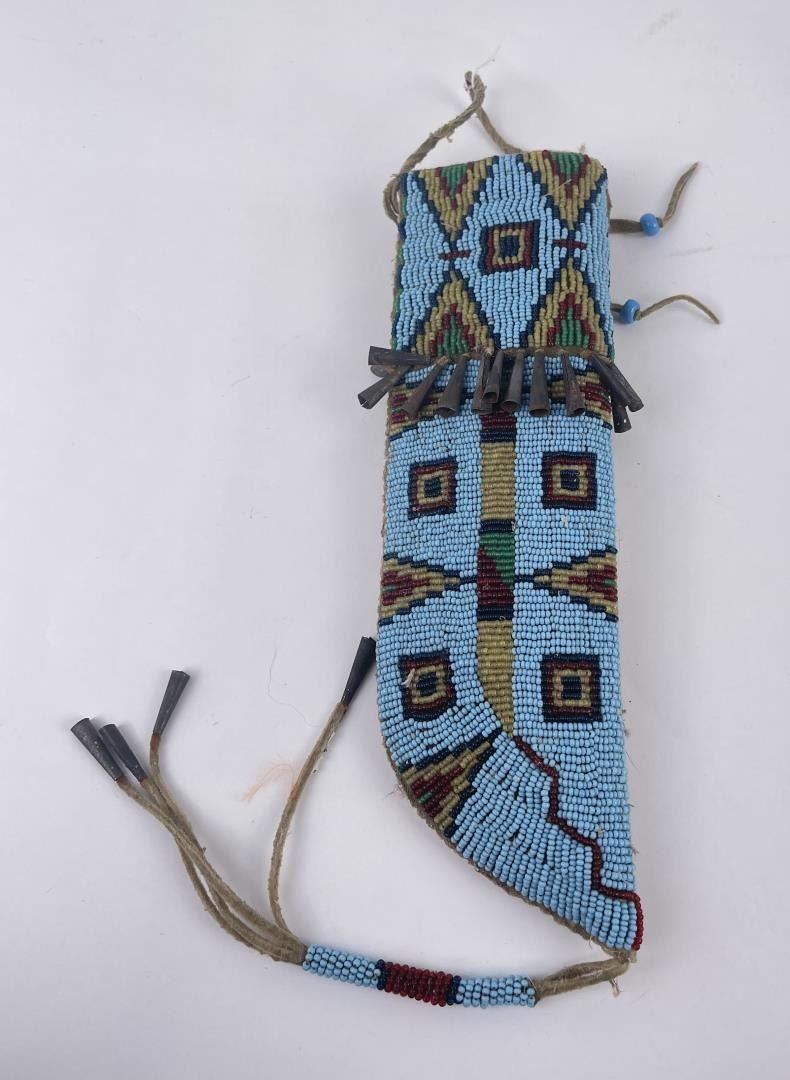 Plains Native American Indian Beaded Knife Sheath