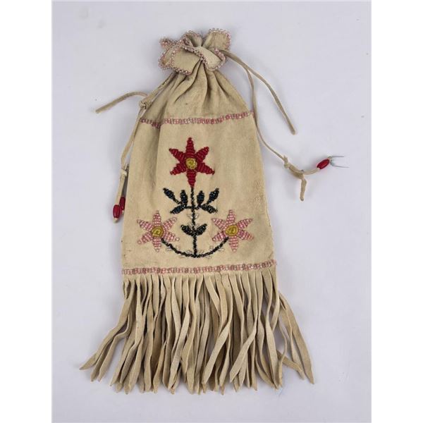 Woodlands Native American Indian Beaded Pouch