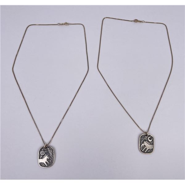 Pair of Sterling Silver Horse Necklaces