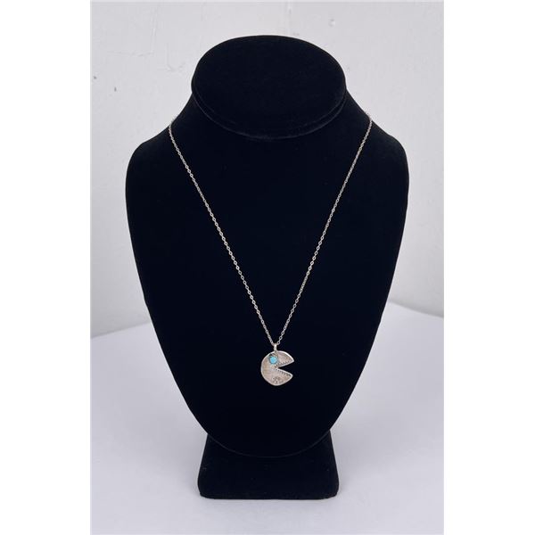Navajo Sterling Silver PAC MAN Necklace