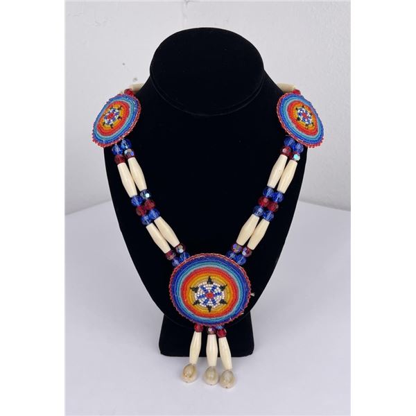Plains Native American Indian Beaded Necklace