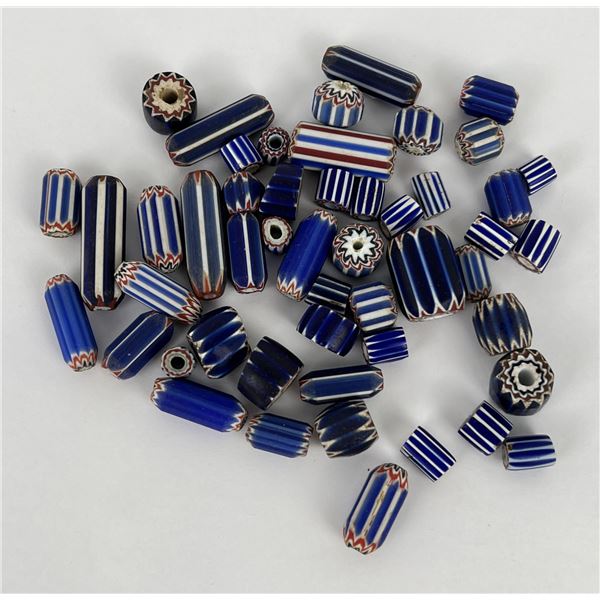 Lot of Antique Indian Chevron Trade Beads