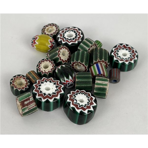 Lot of Antique Indian Chevron Trade Beads
