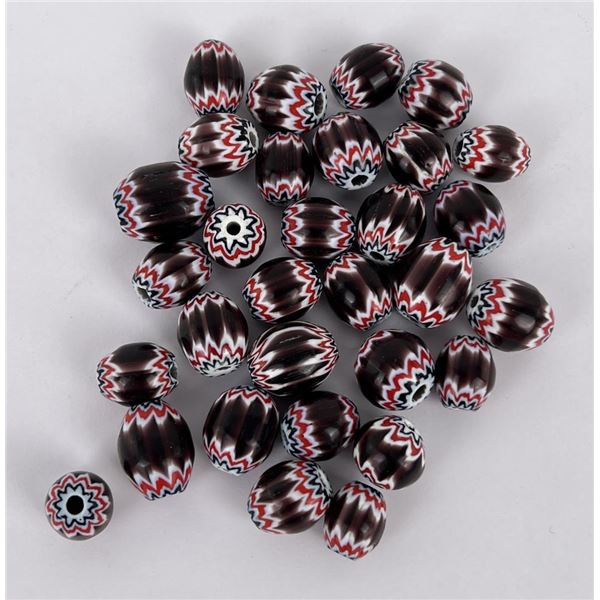 Lot of Brown Chevron Indian Trade Beads