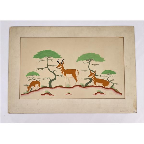 Charles Pushetonequa Sac Fox Indian Painting