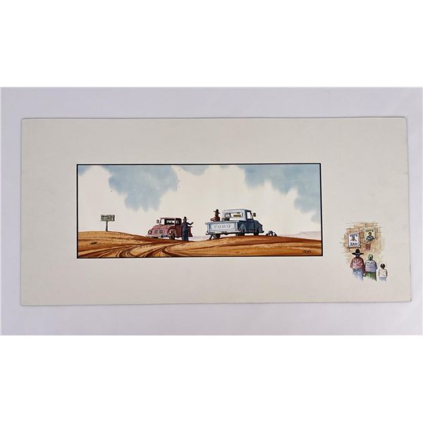 Begay Navajo Indian Watercolor Painting