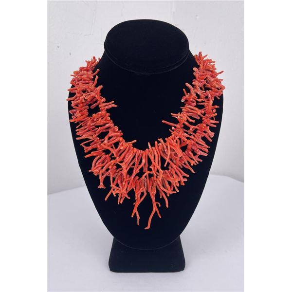 Navajo Red Branch Coral Necklace
