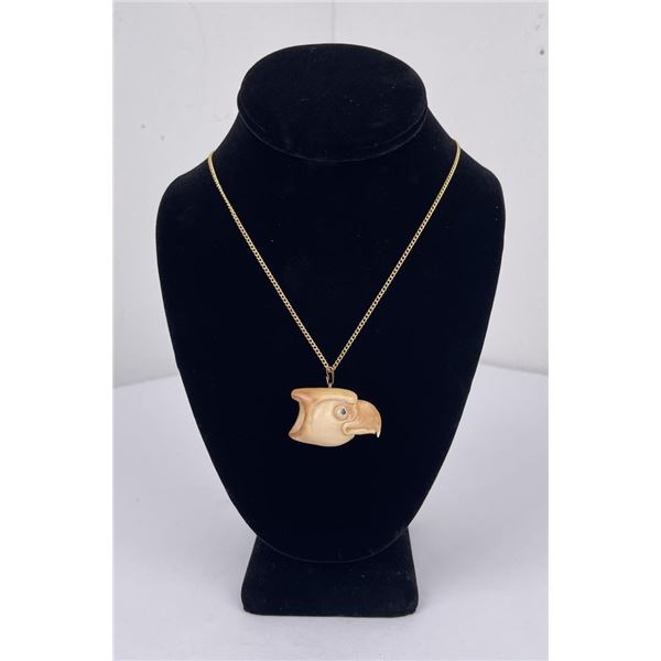 Alaskan Inuit Eskimo Mammoth Carved Necklace