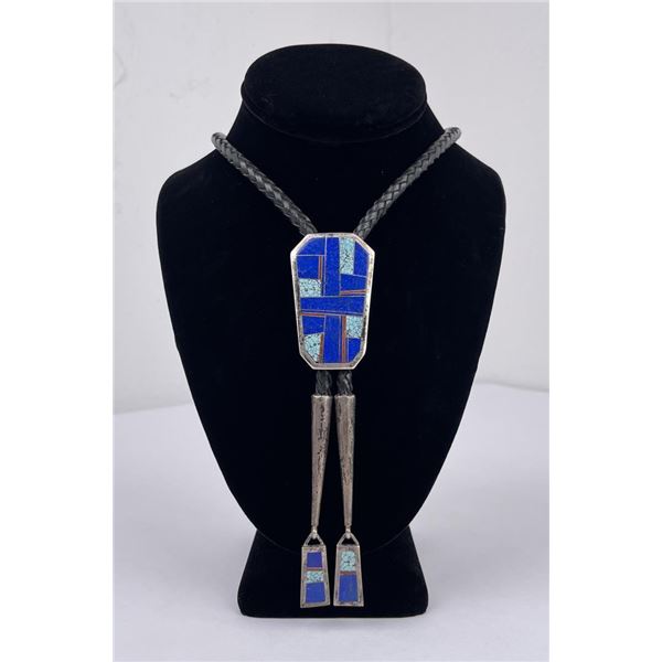 Navajo Sterling Silver Turquoise Bolo Tie