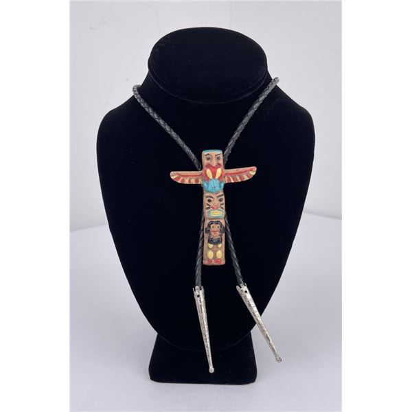 Native American Indian Totem Pole Bolo Tie