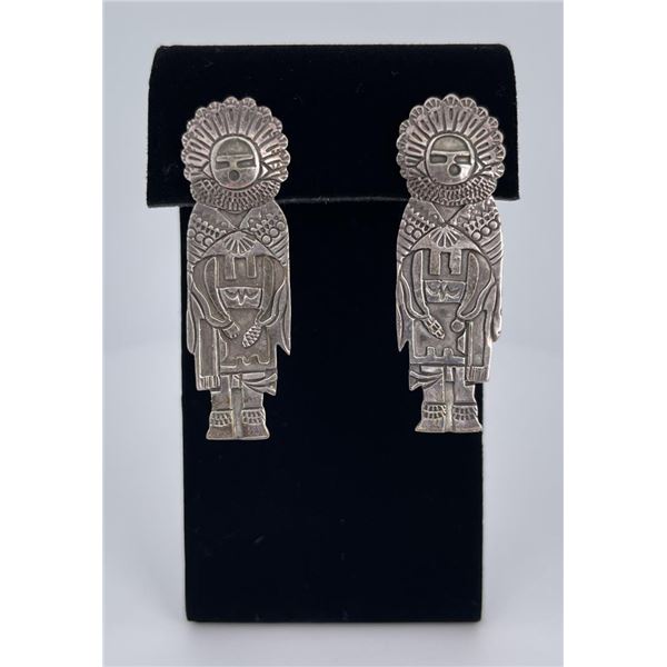 Hopi Indian Sterling Silver Kachina Earrings
