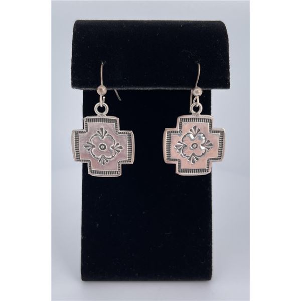Navajo Sterling Silver Concho Earrings
