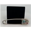 Image 1 : Navajo Turquoise and Coral Diaper Pin