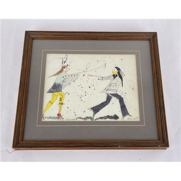 Native American Indian Ledger Drawing