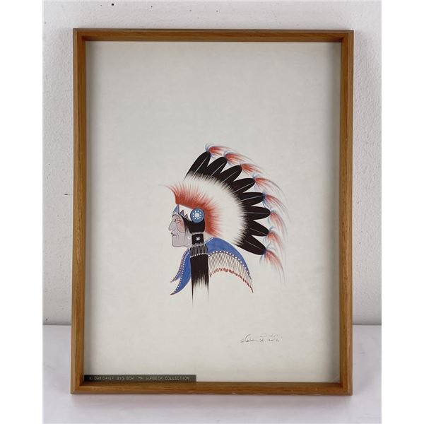 Woody Big Bow Kiowa Indian Painting