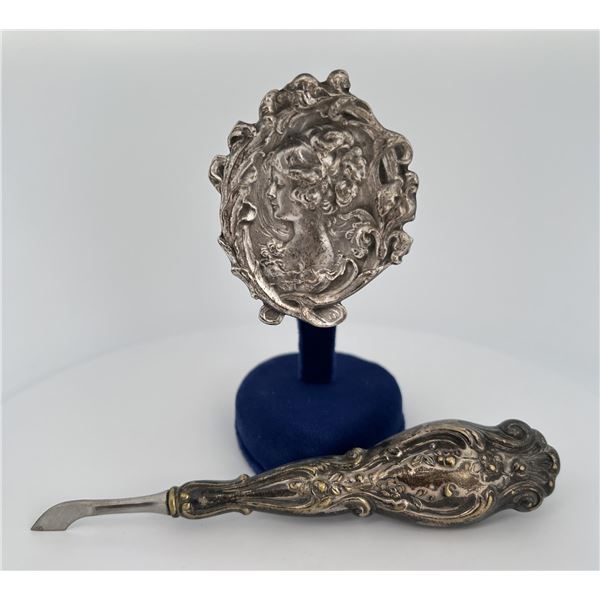 Art Nouveau Brooch and Cuticle Knife