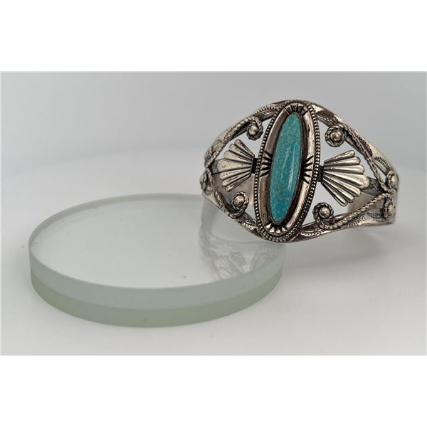 Navajo Sterling Silver Turquoise Bracelet