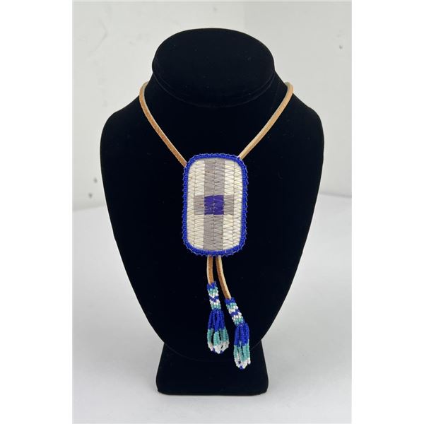 Plains Indian Quilled Bolo Tie