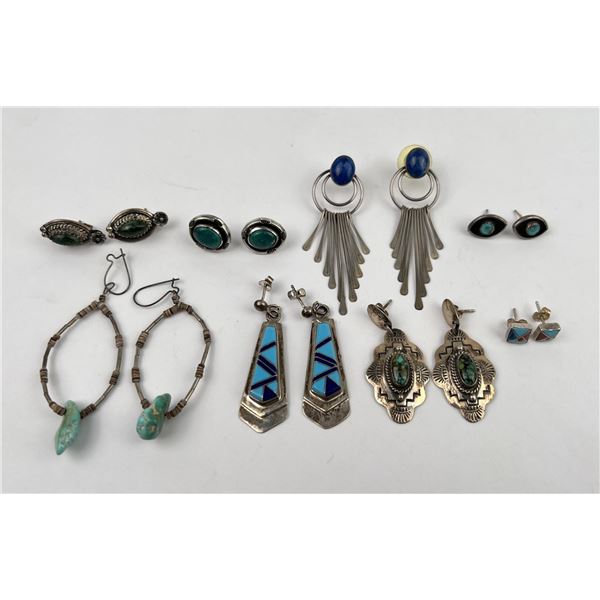 Lot of Sterling Silver Navajo Earrings