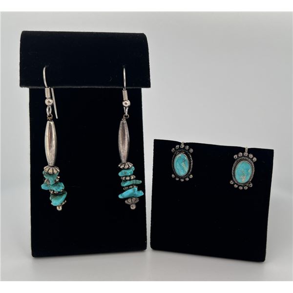 Navajo Sterling Silver Turquoise Earrings