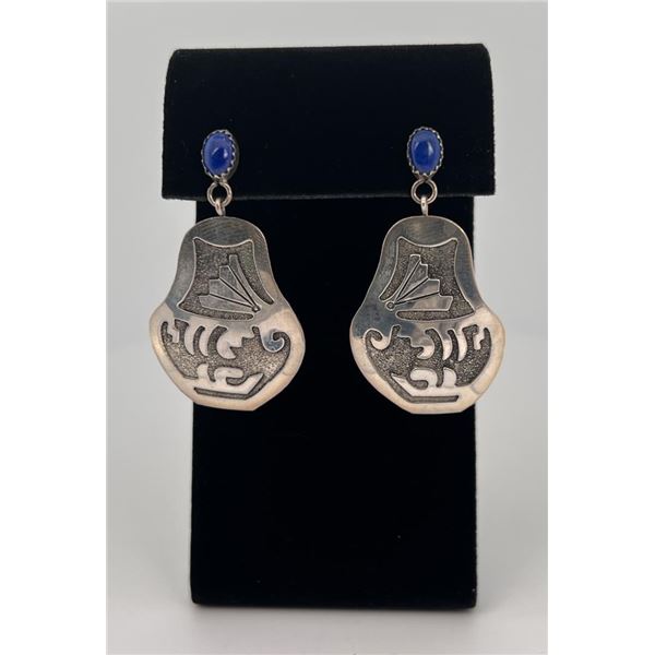 Navajo Sterling Silver Lapis Earrings