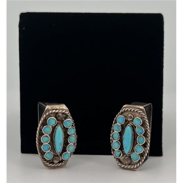 Zuni Sterling Silver Turquoise Belt Loops