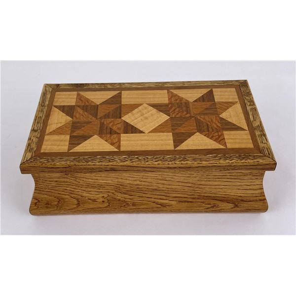 Custom Made Inlaid Wood Trinket Box