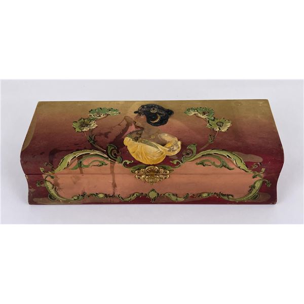 Victorian Celluloid Egyptian Revival Collar Box
