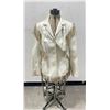 Vintage White Fringed Leather Western Jacket