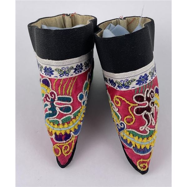 Antique Chinese Silk Lotus Bound Feet Shoes
